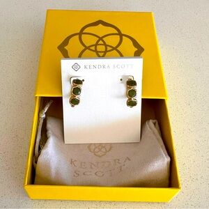 Kendra Scott Maura Vintage Gold Hoop Earrings in Sage Serpentine